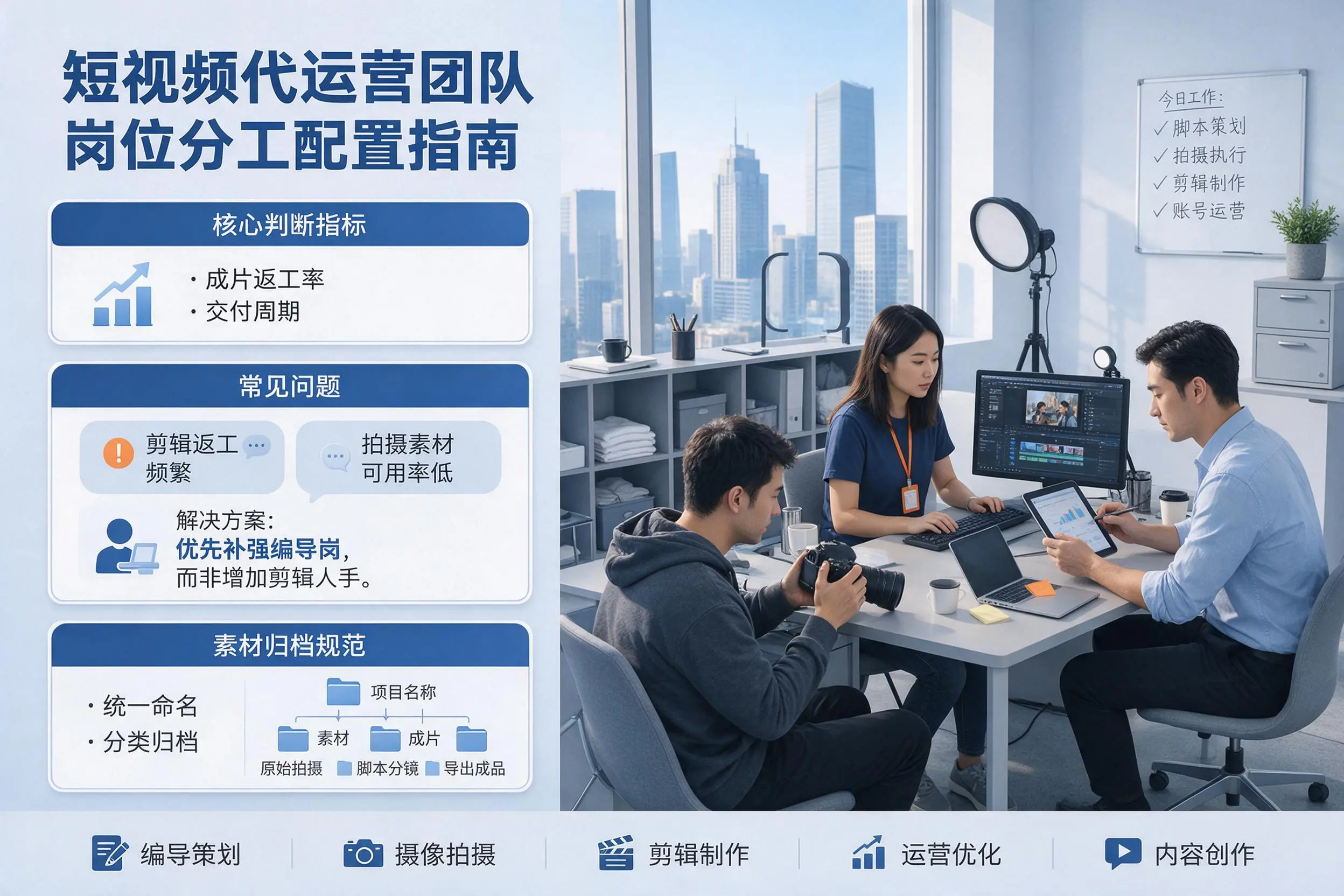 短视频代运营团队如何配置?浙江企业岗位分工科普说明