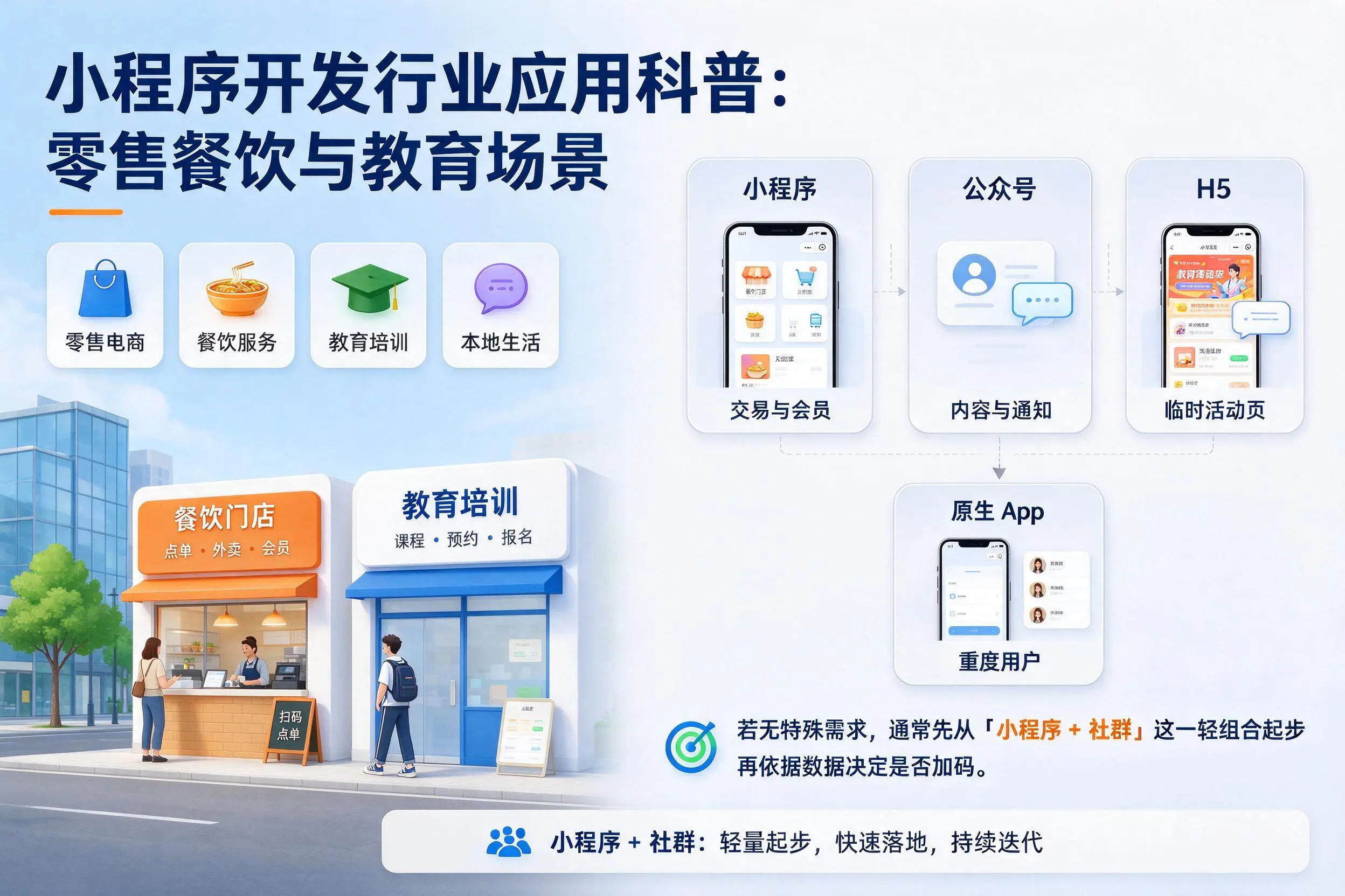 浙江小程序开发行业应用科普:零售餐饮与教育场景