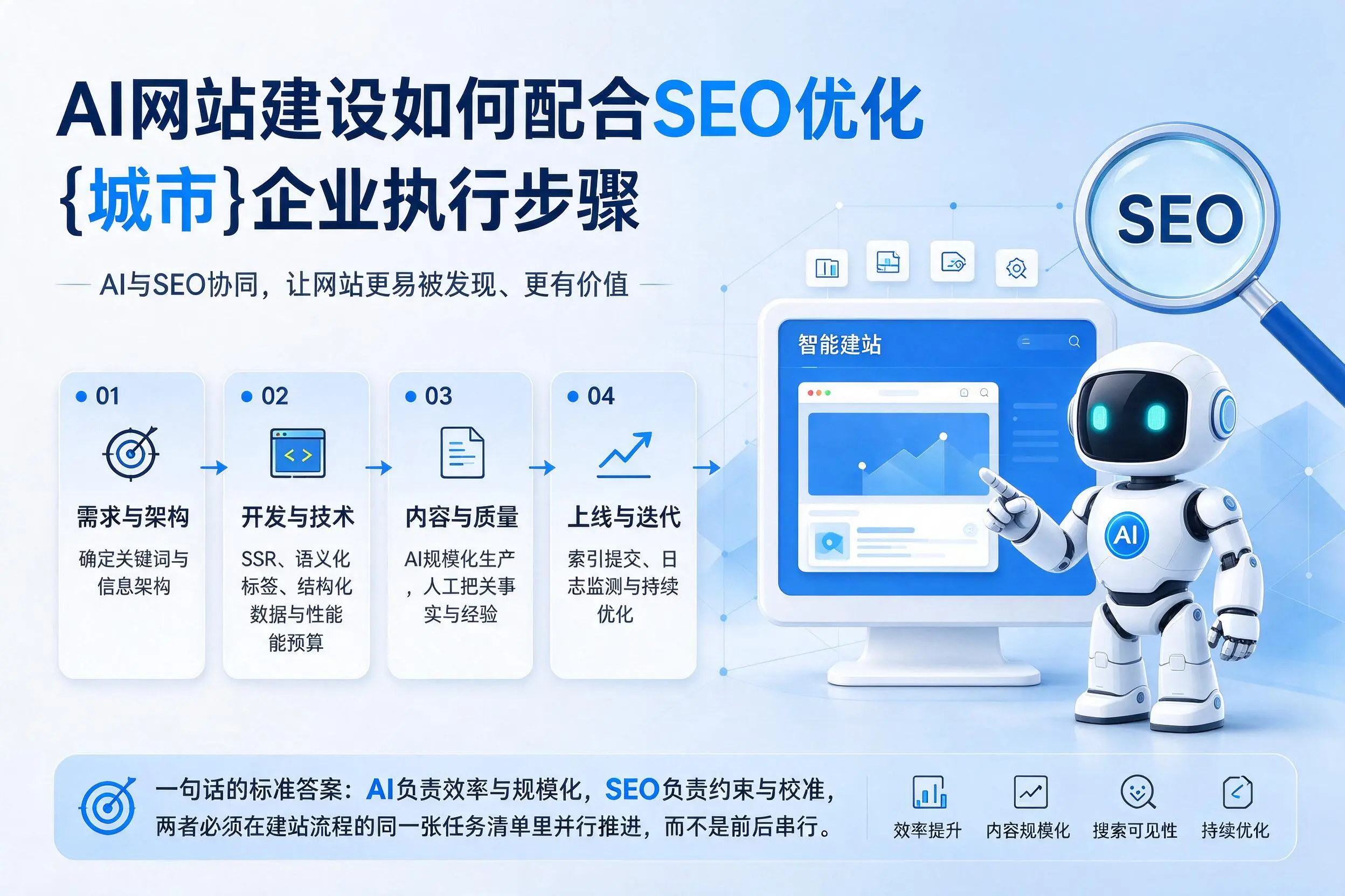 AI网站建设如何配合SEO优化,浙江企业执行步骤