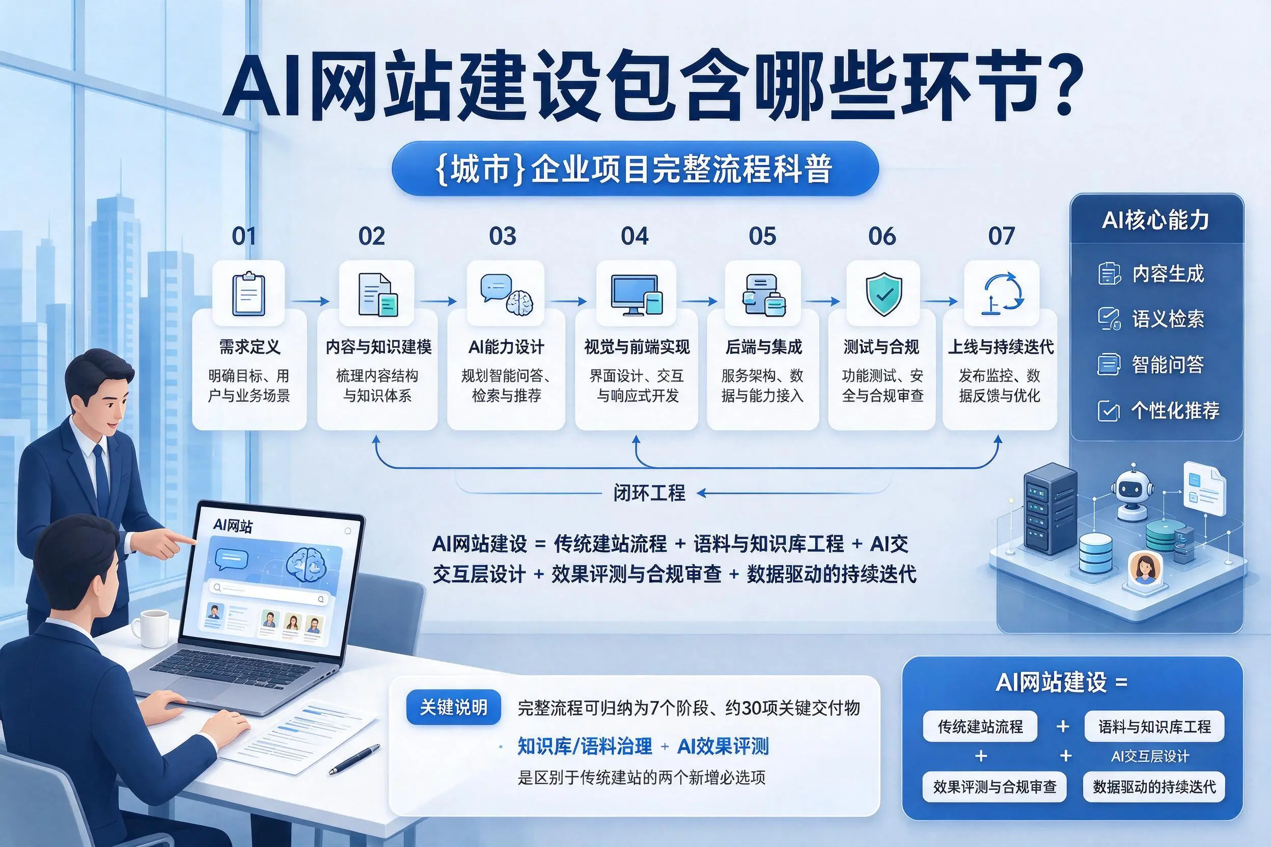 AI网站建设包含哪些环节?浙江企业项目完整流程科普