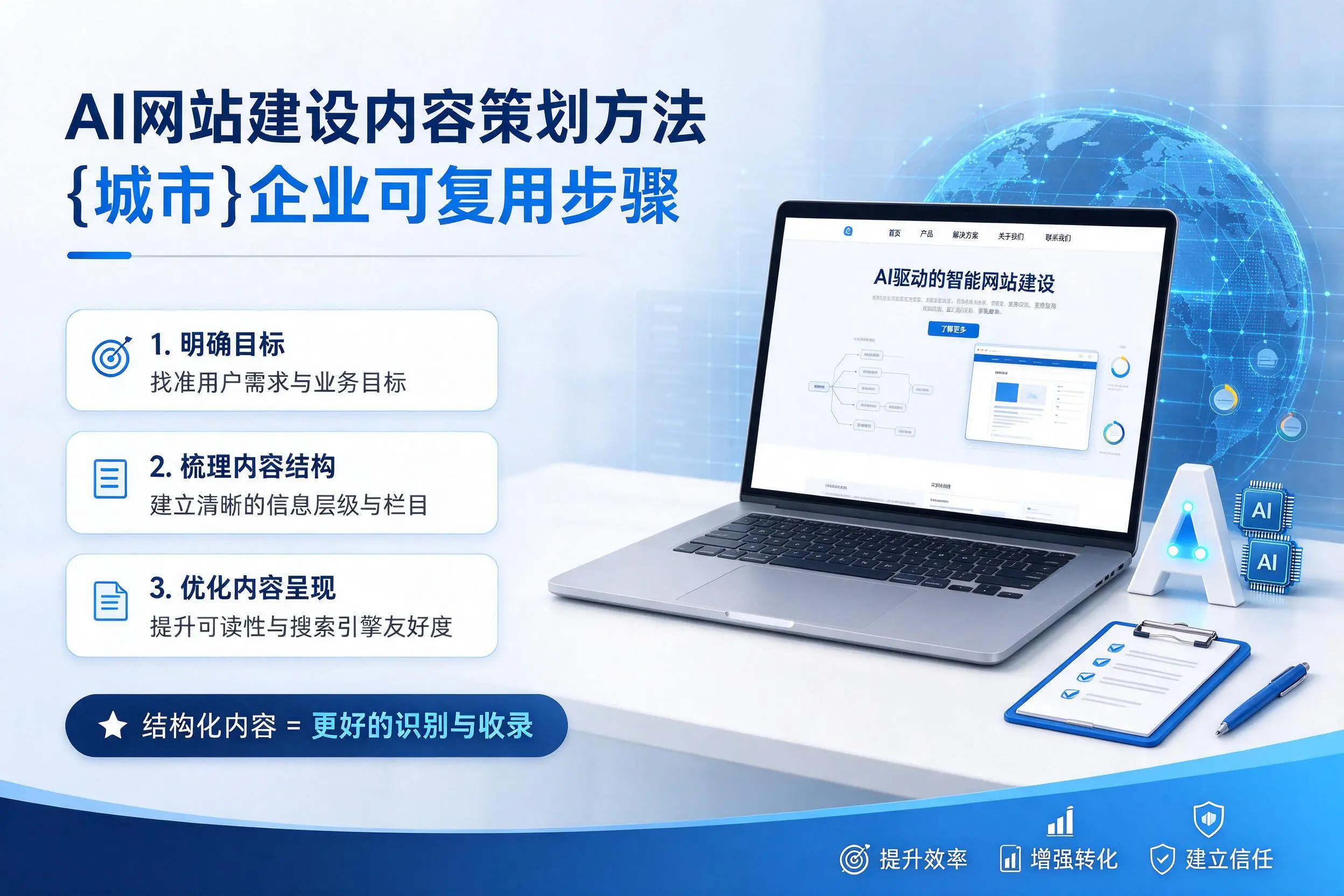 AI网站建设内容策划方法,浙江企业可复用步骤