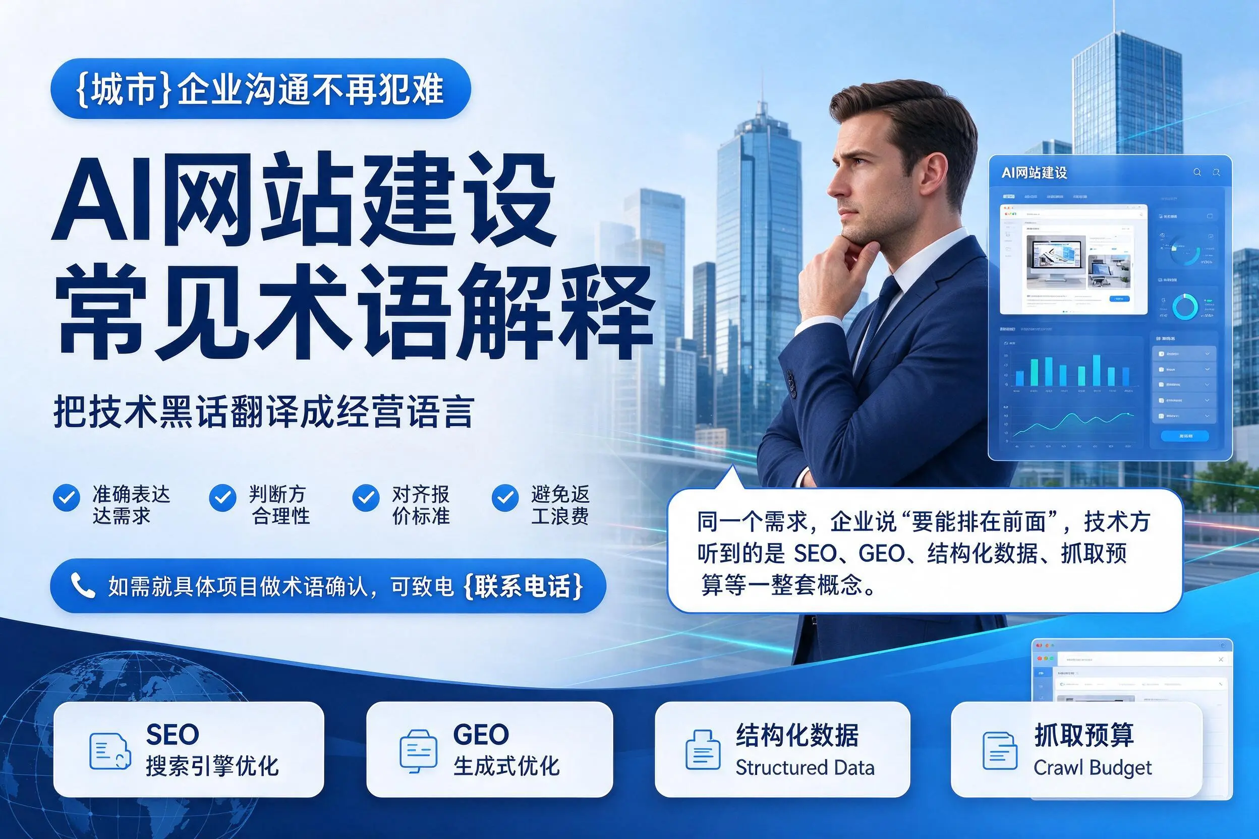 AI网站建设常见术语解释，浙江企业沟通不再犯难