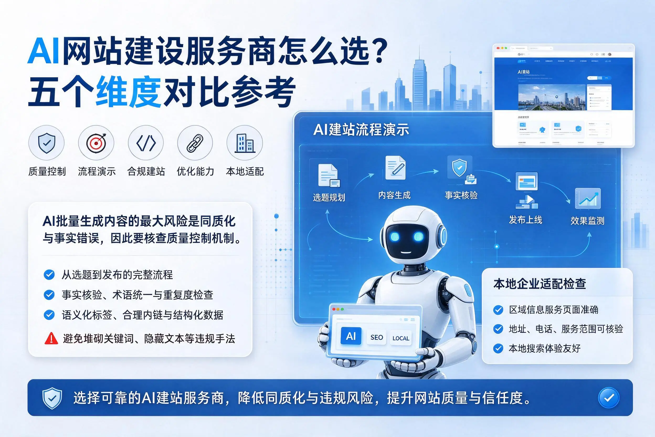 浙江AI网站建设服务商怎么选？五个维度对比参考